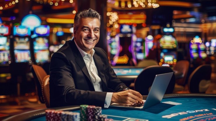 Aplikasi mobile busan slot menampilkan menu permainan slot dan live casino